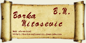 Borka Mitošević vizit kartica